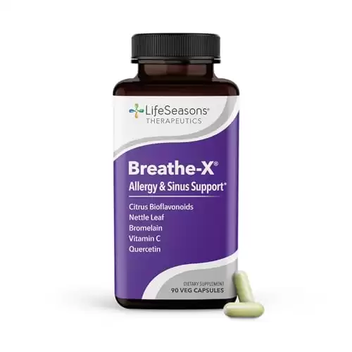 Breathe-X – Allergy & Sinus Relief Supplement – Supports Sinuses & Nasal Discomfort – Non-Drowsy & Fast-Acting – Quercetin, Bromelain, Citrus Bioflavonoids, Nett...