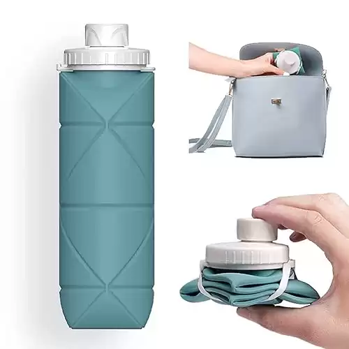 SPECIAL MADE Collapsible Water Bottles Cups Leakproof Valve Reusable BPA Free Silicone Foldable Travel Water Bottle Cup for Gym Camping Hiking Travel Sports Lightweight Durable