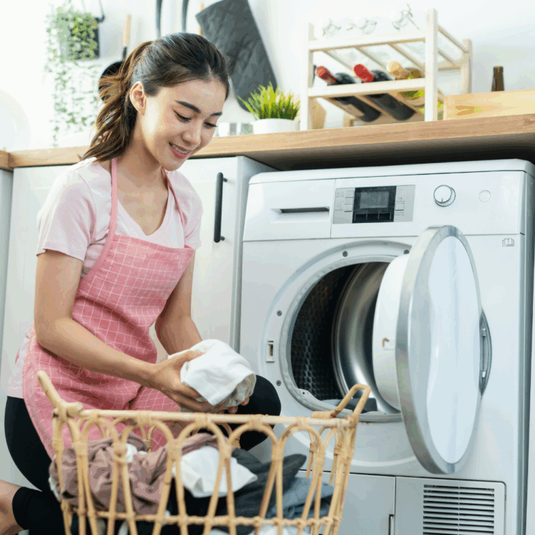 Girl doing laundry
