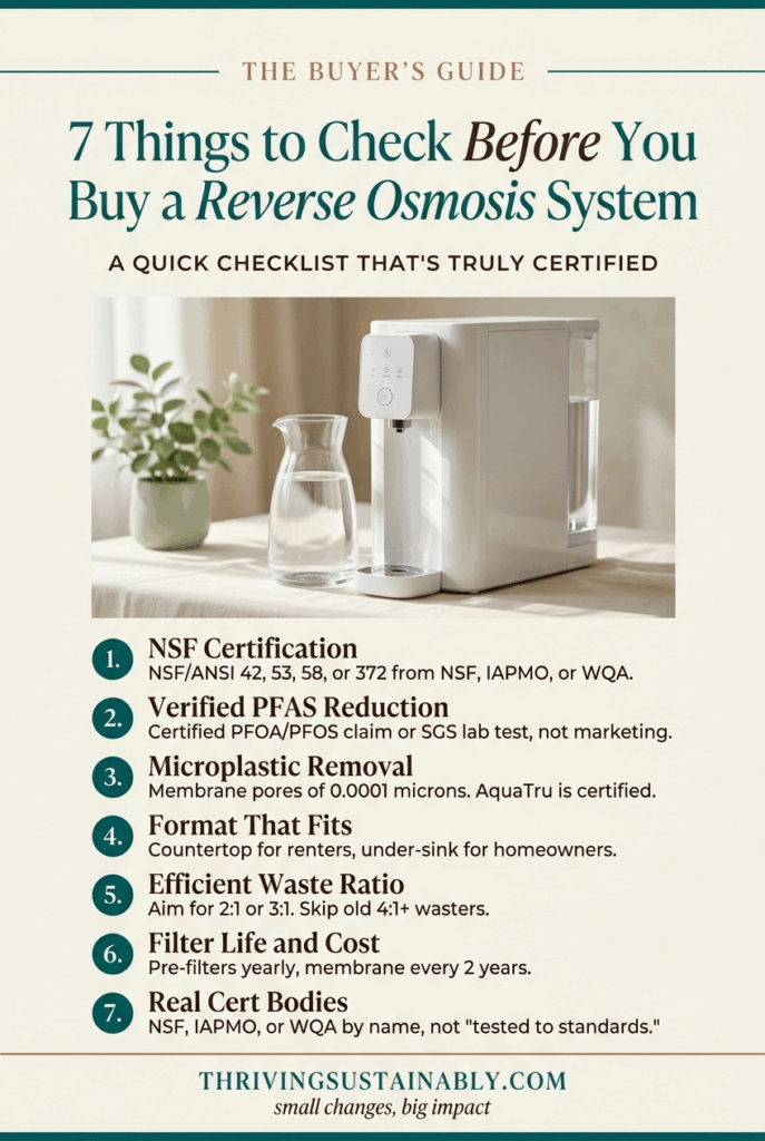 Best Reverse Osmosis Systems check list 7 things to check before buying a RO system.