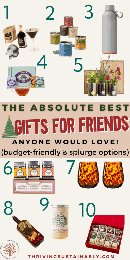 Aesthetic assortment of friend-friendly gifts including candles, treats, and small lifestyle items ideal for last-minute Christmas gifting.