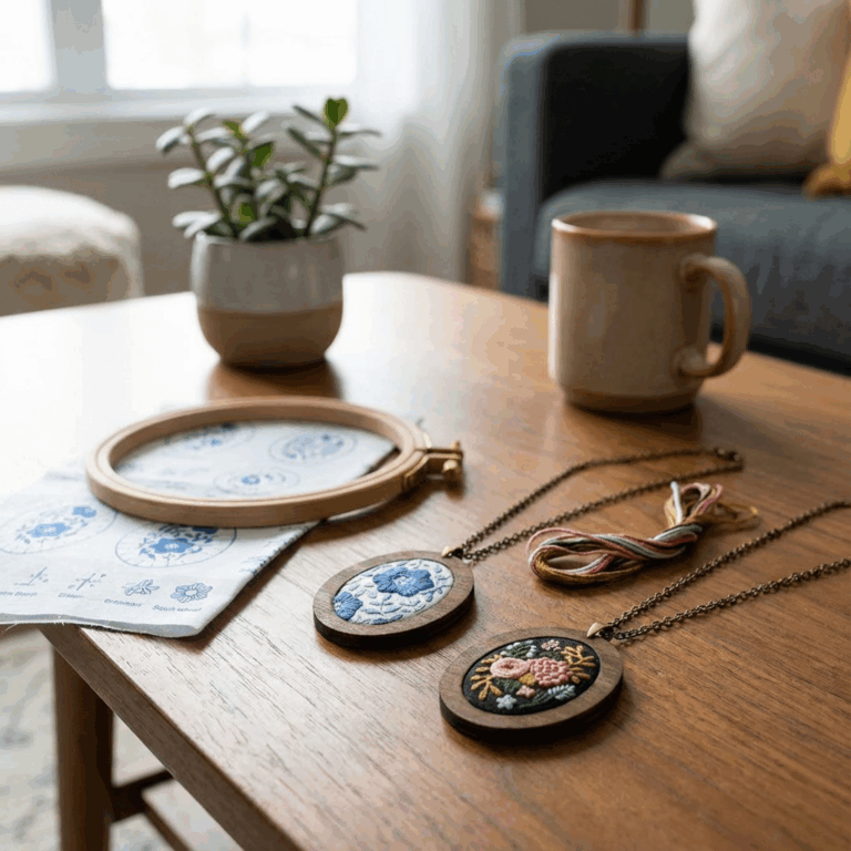 Valentine’s Gifts for Friends Who Love to Craft Embroidery Pendant
