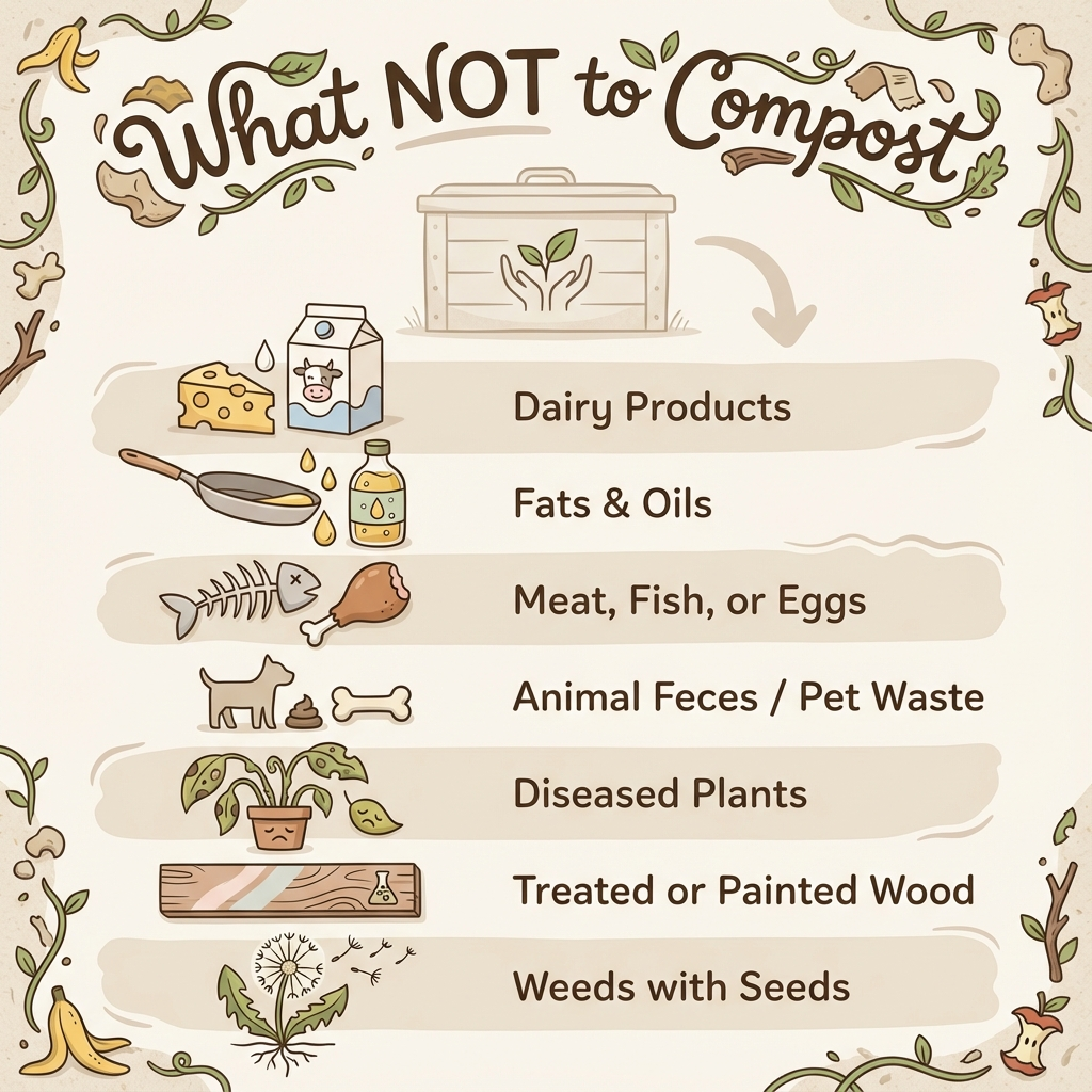 List of items that you should not compost.