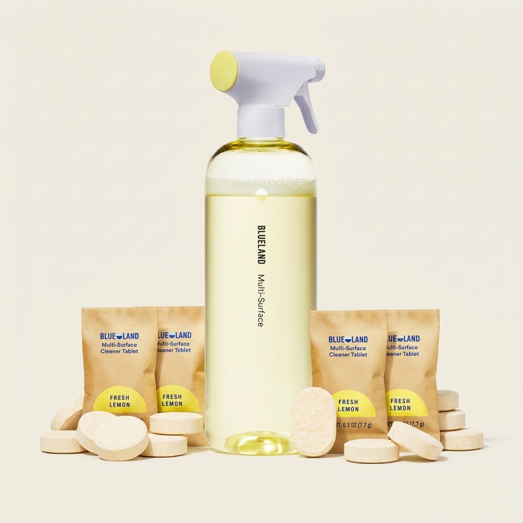 Blueland cleaning bottle with tablets