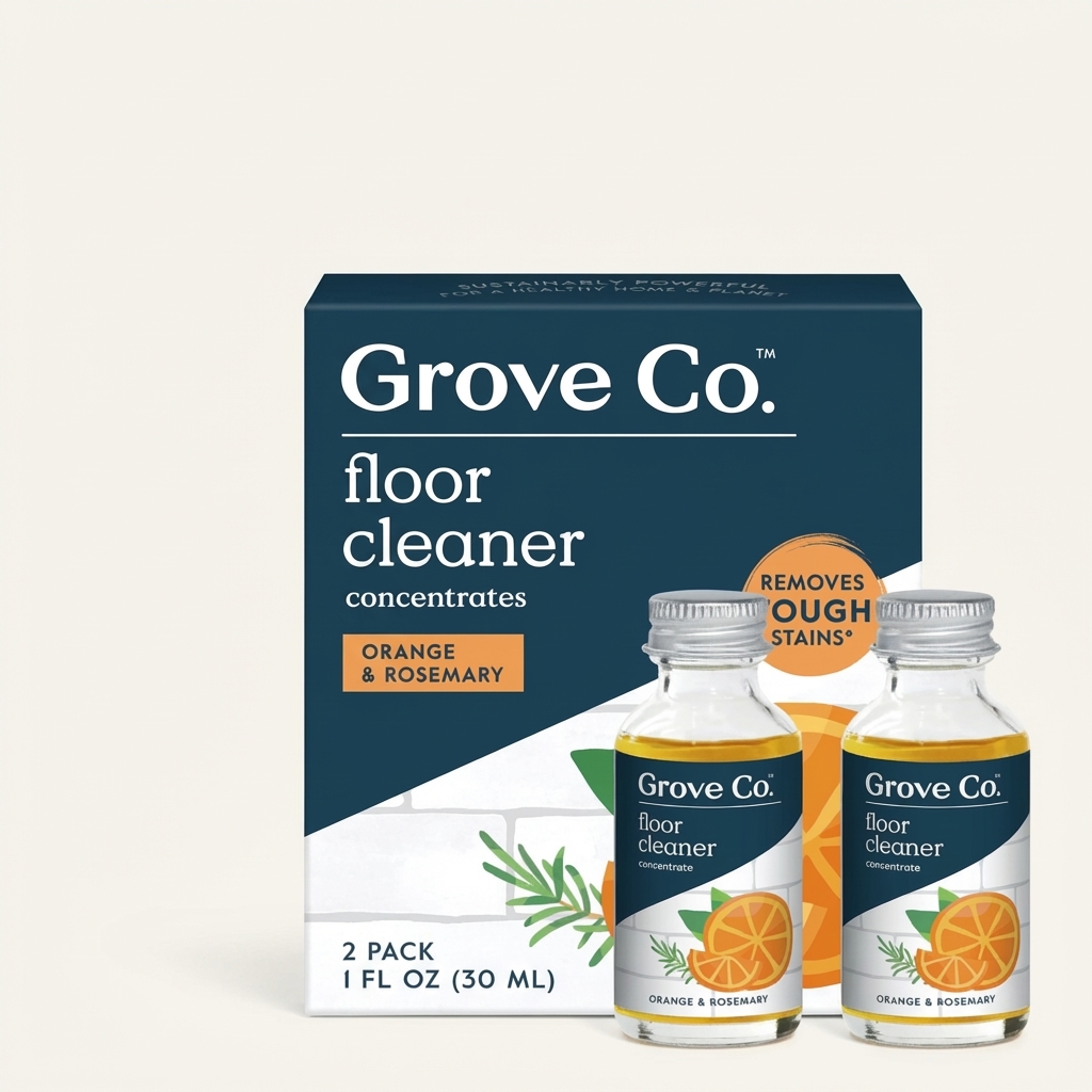 Spring Cleaning Checklist Grove Floor Cleaner 2 bottles in front of the box.