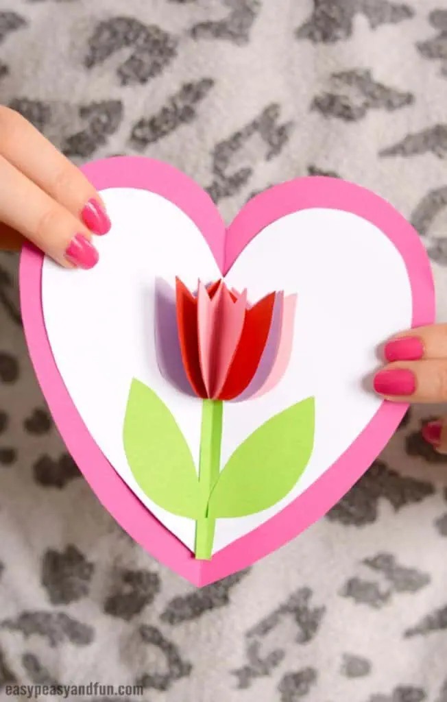 mothers day card tulip in a heart
