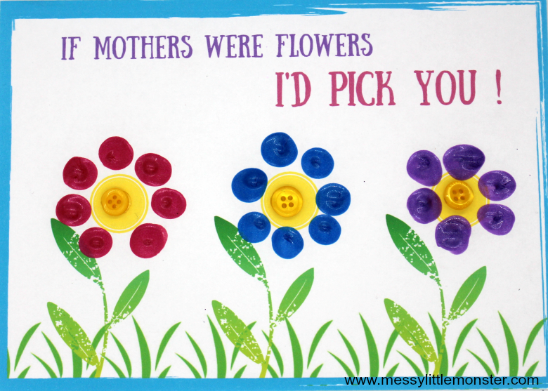 mothers day flower fingerprint craft