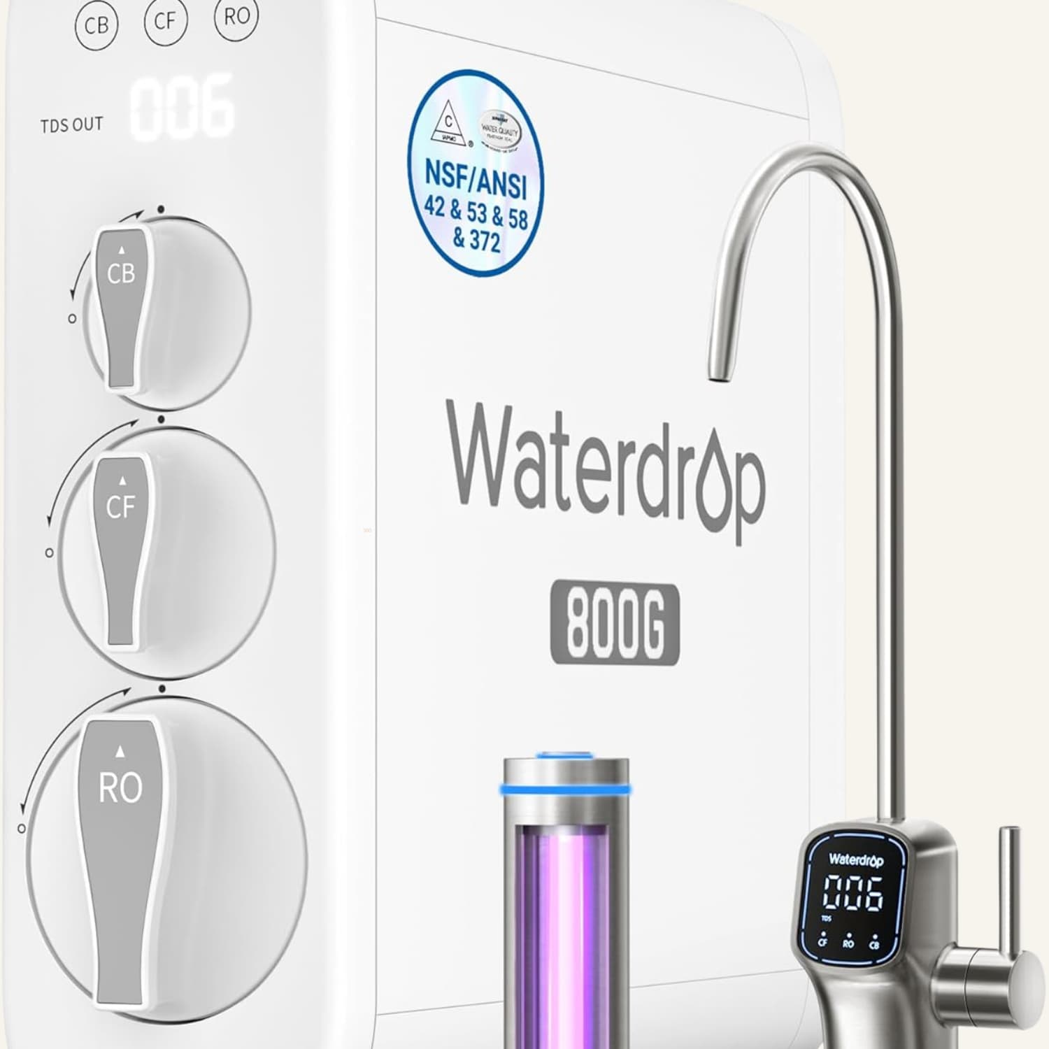 Waterdrop G3P800 tankless reverse osmosis system