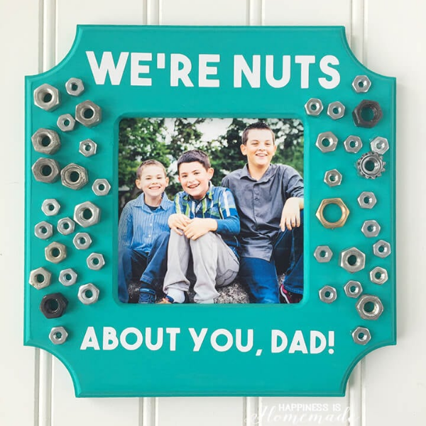 Father's Day crafts nut picture frame
