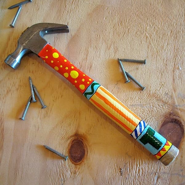 Father's Day crafts painted hammer
