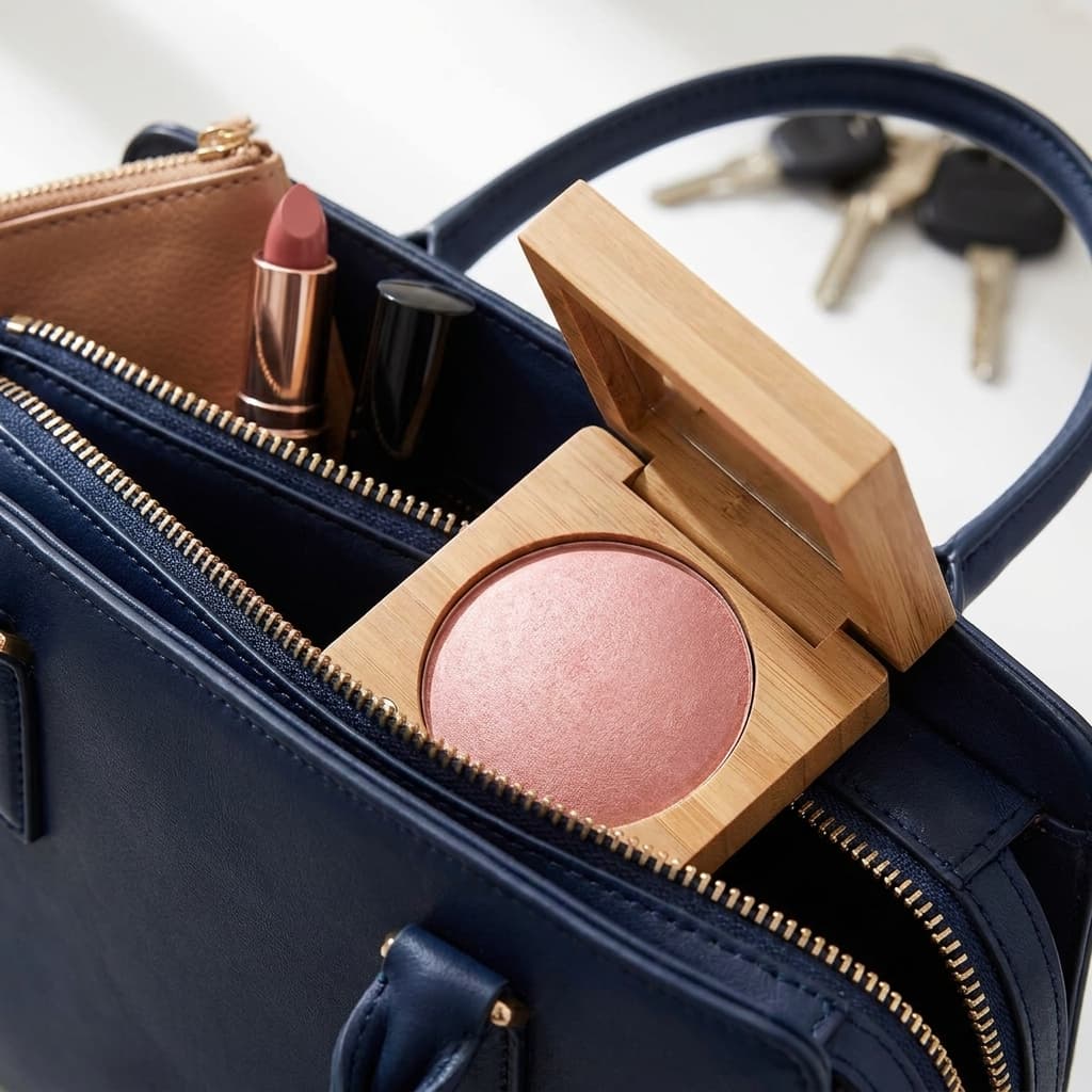 Antonym Cosmetics Baked Blush in Bamboo Compact