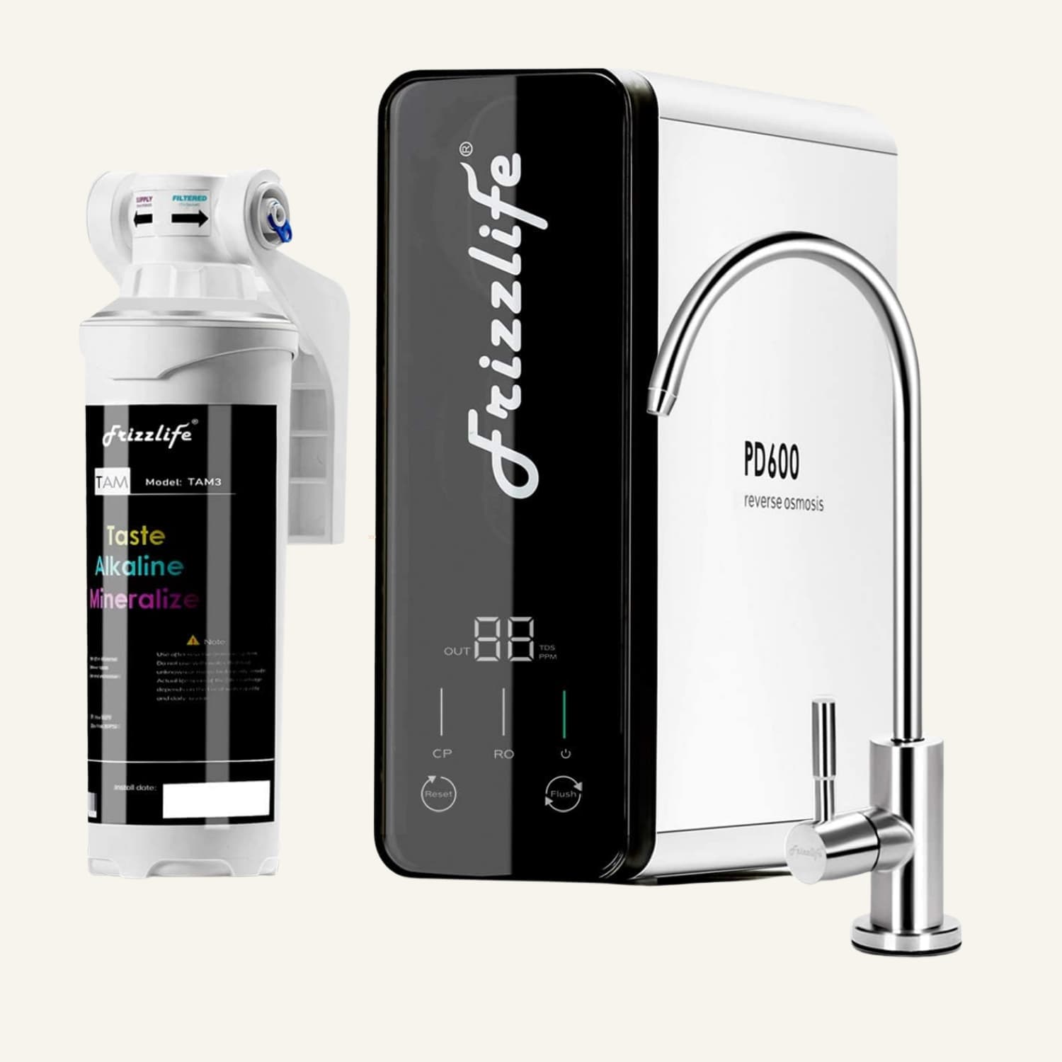Frizzlife PD600-N tankless reverse osmosis system under-sink