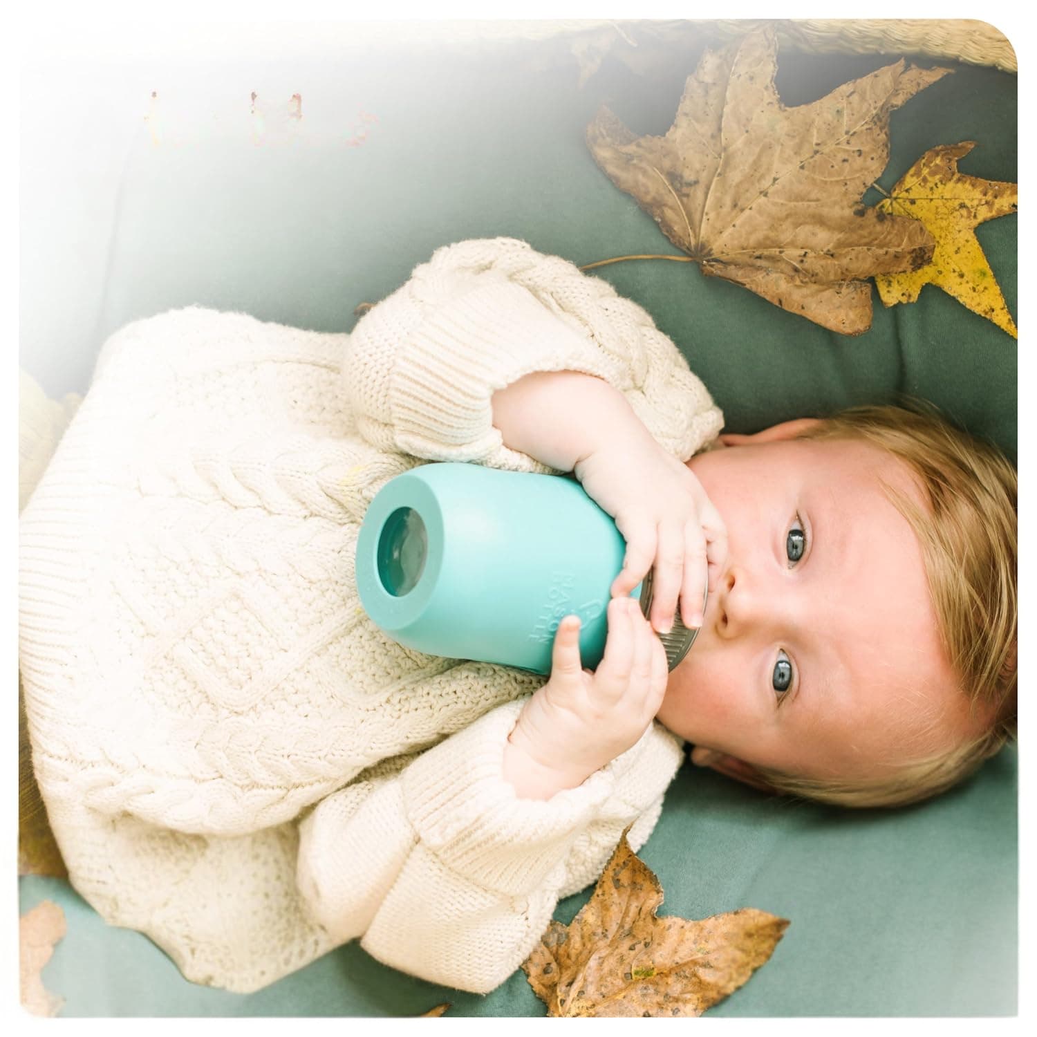 Mason Bottle glass baby bottle made from a mason jar with silicone nipple and silicone sleeve