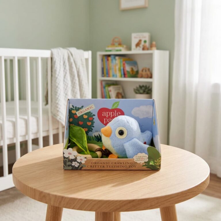 Apple Park Organic Cotton Teething Toy, Birdy