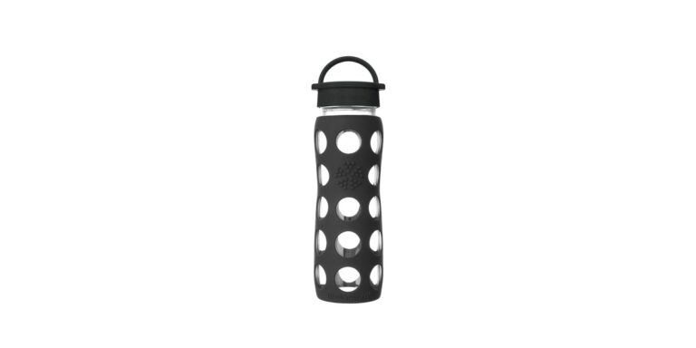 Lifefactory 22 oz Glass Water Bottle with Classic Cap and Silicone Sleeve