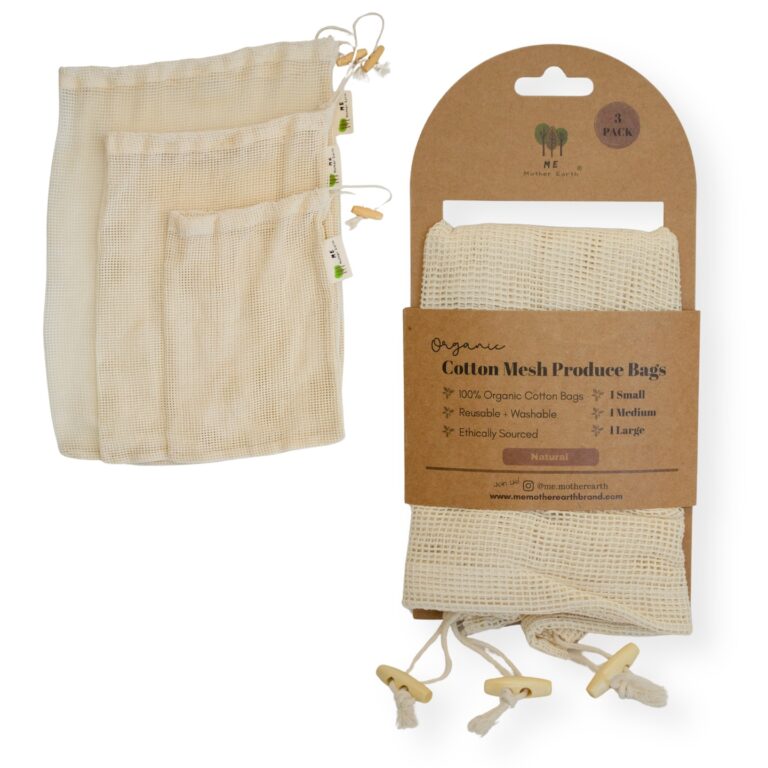 Me Mother Earth Cotton Mesh Produce Bags, 3 Pack