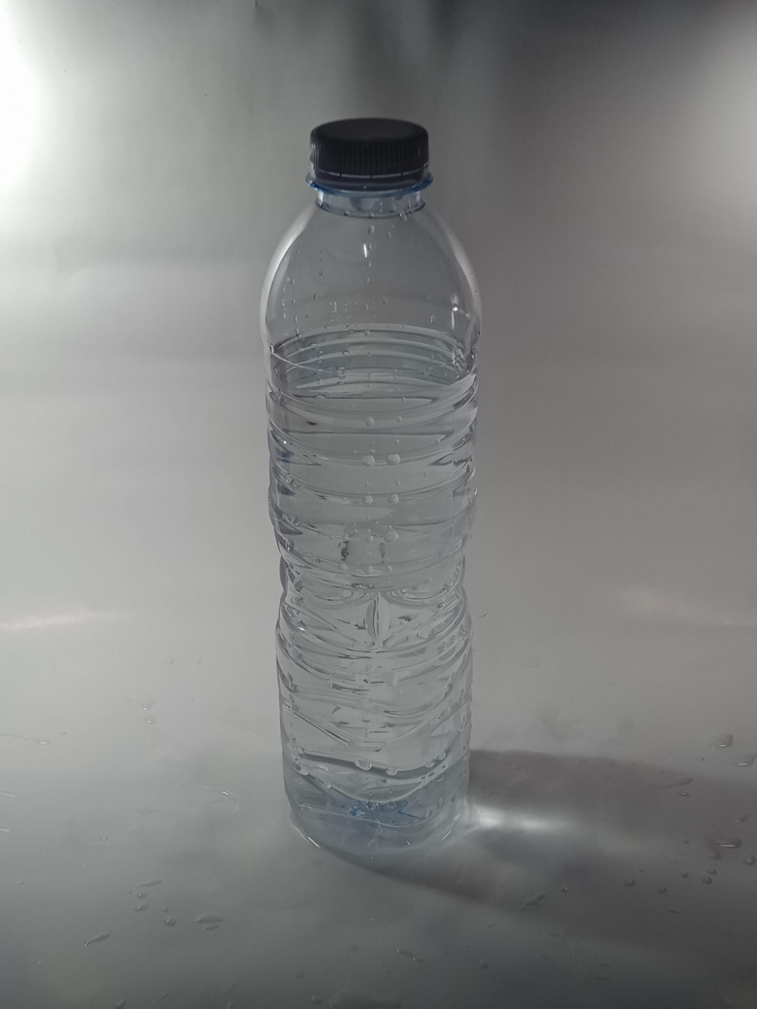 Single-use plastic water bottle
