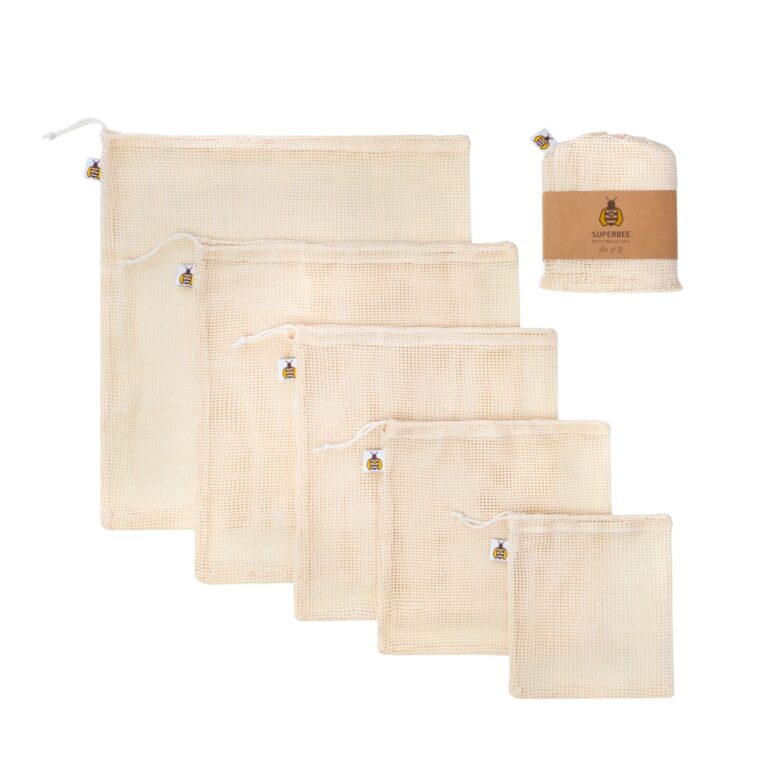 SuperBee Mesh Produce Bags, Set of 5