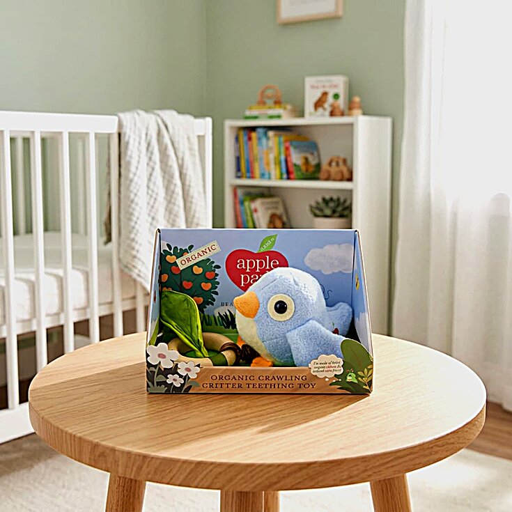 Apple Park Organic Cotton Teething Toy, Birdy