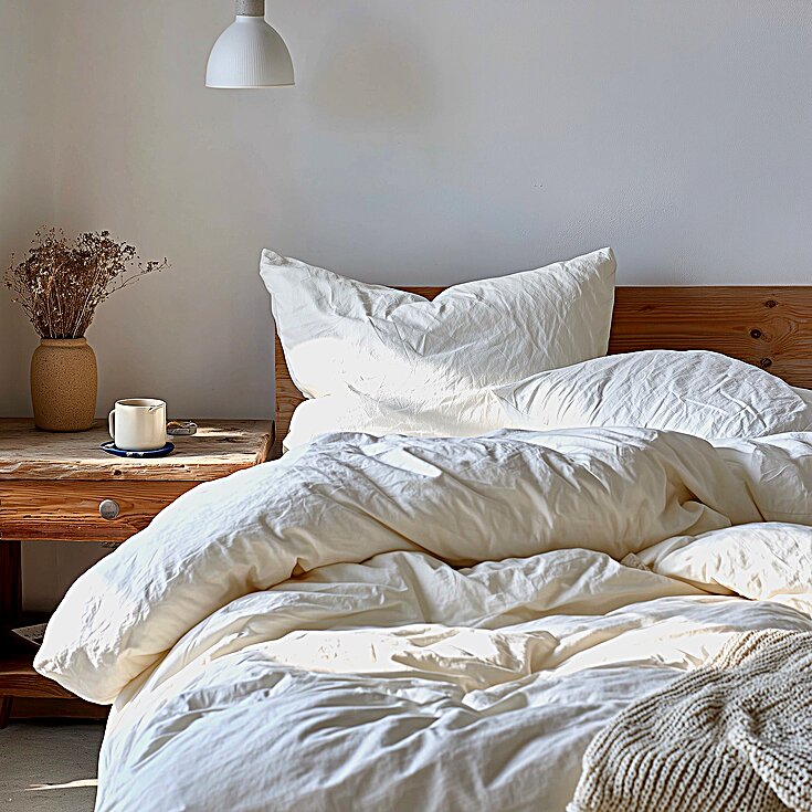 Blaynk Organic Cotton Sateen Sheet Set, Undyed, 300 TC