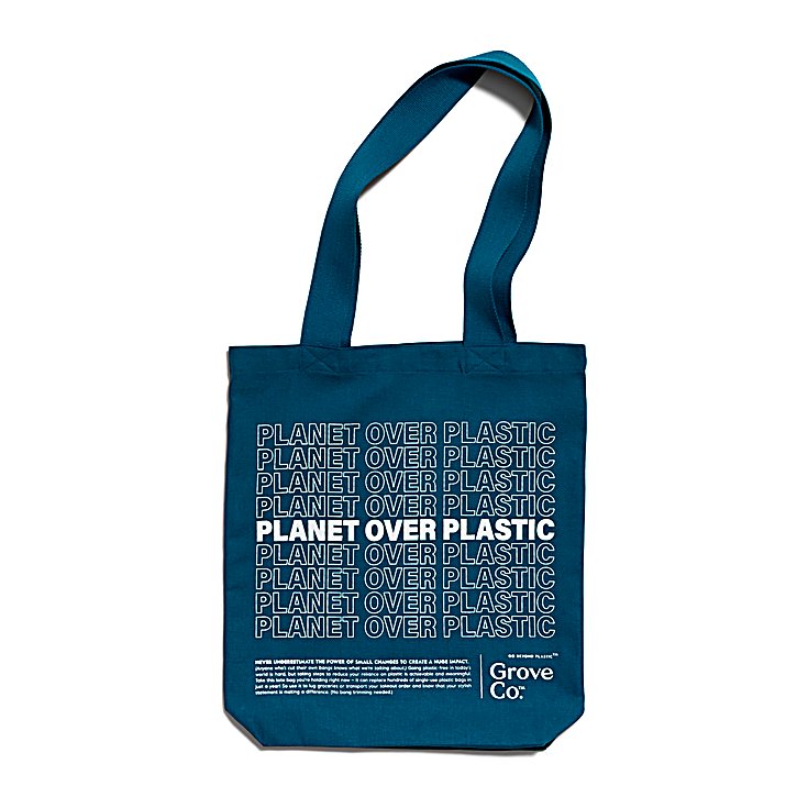 Grove Co. Planet Over Plastic Reusable Tote Bag
