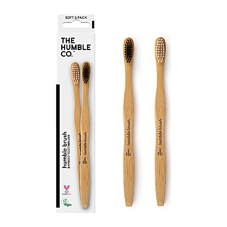 The Humble Co. Adult Bamboo Toothbrushes, Soft, 2 Pack