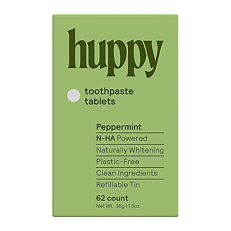 Huppy n-HA Toothpaste Tablets with Refillable Tin