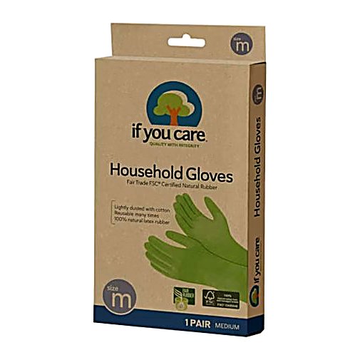 If You Care Household Gloves, natural latex, 1 pair (Medium listing; also sold in S and L)