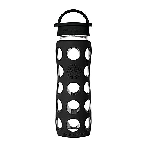 Lifefactory 22 oz Glass Water Bottle with Classic Cap and Silicone Sleeve