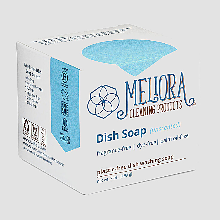 Meliora Dish Soap Bar, Unscented, Paperboard Box