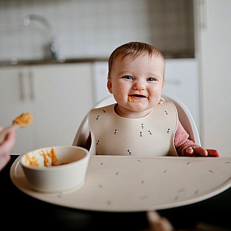 Mushie Silicone Baby Bib (Adjustable)