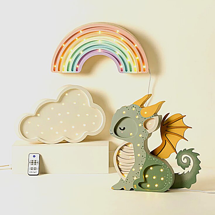Uncommon Goods Hand-Painted Mythical & Magical Worlds Lamps