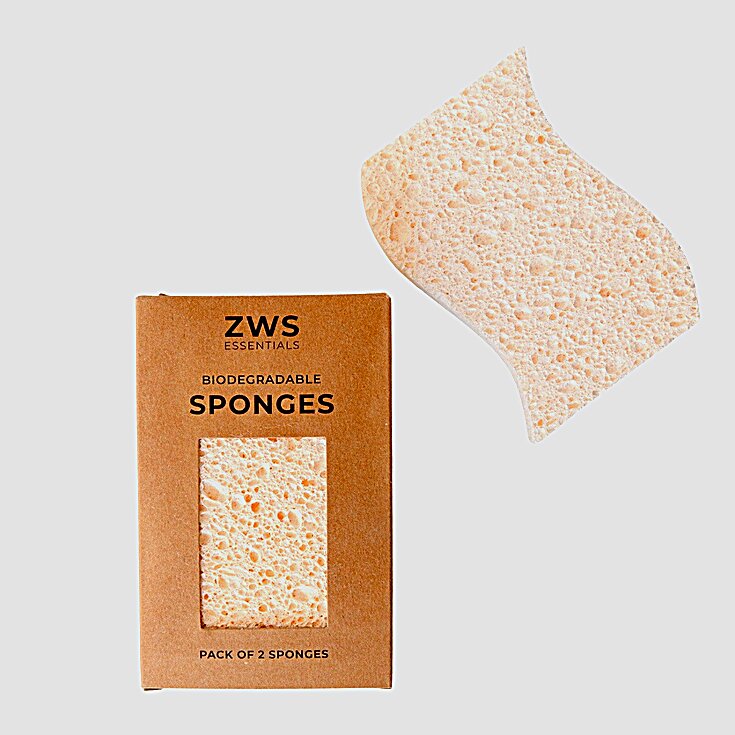 ZWS Essentials Biodegradable Kitchen Sponges, Wood Pulp