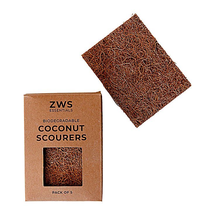 ZWS Essentials Coconut Kitchen Scourers, 5 Pack