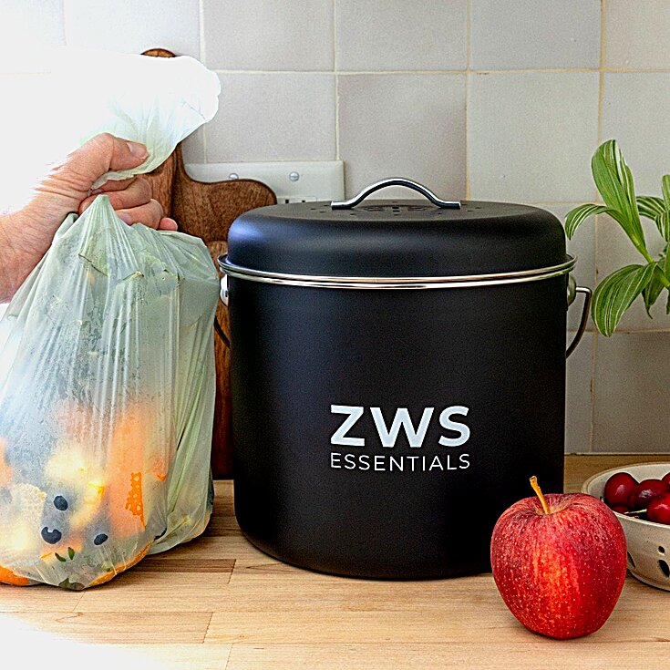 ZWS Essentials Countertop Compost Bin Kit, Stainless