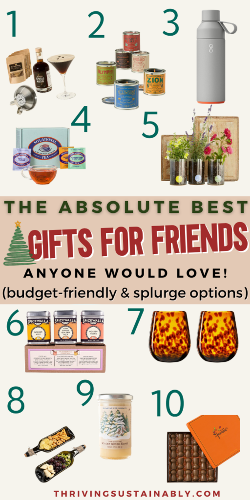 Aesthetic assortment of friend-friendly gifts including candles, treats, and small lifestyle items ideal for last-minute Christmas gifting.
