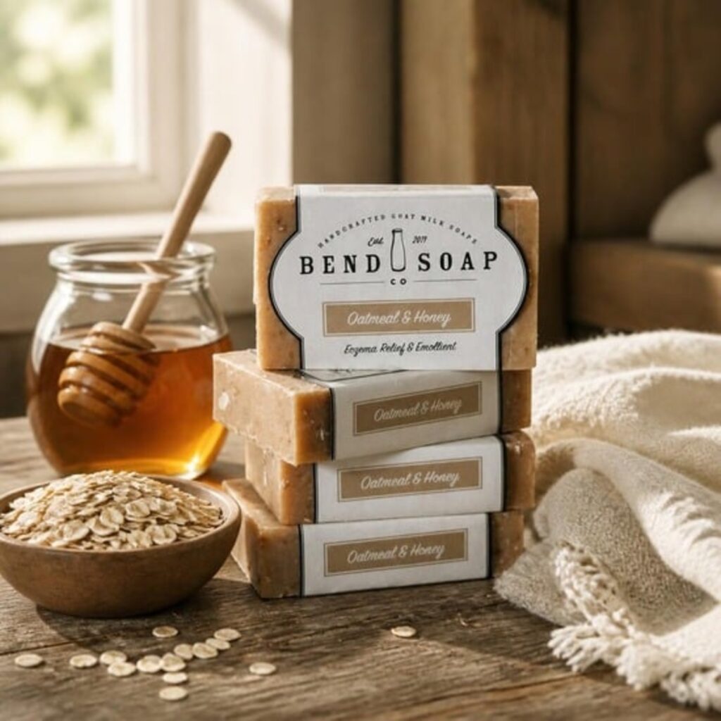 Bend Soap Co. Oatmeal and Honey Goat Milk Soap with honey and oats