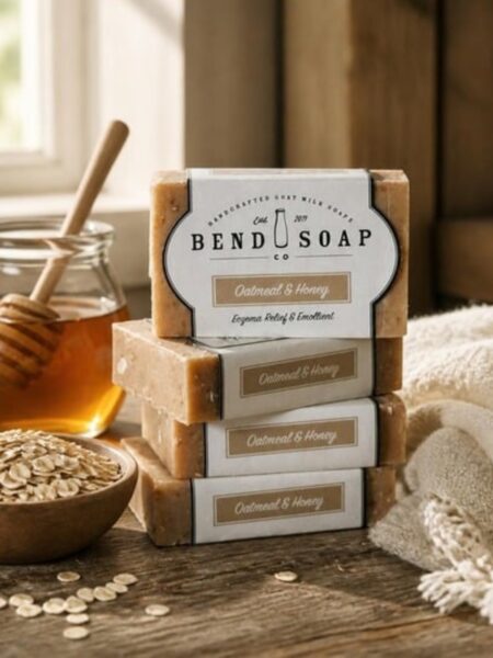 Bend Soap Co. Oatmeal and Honey Goat Milk Soap with honey and oats