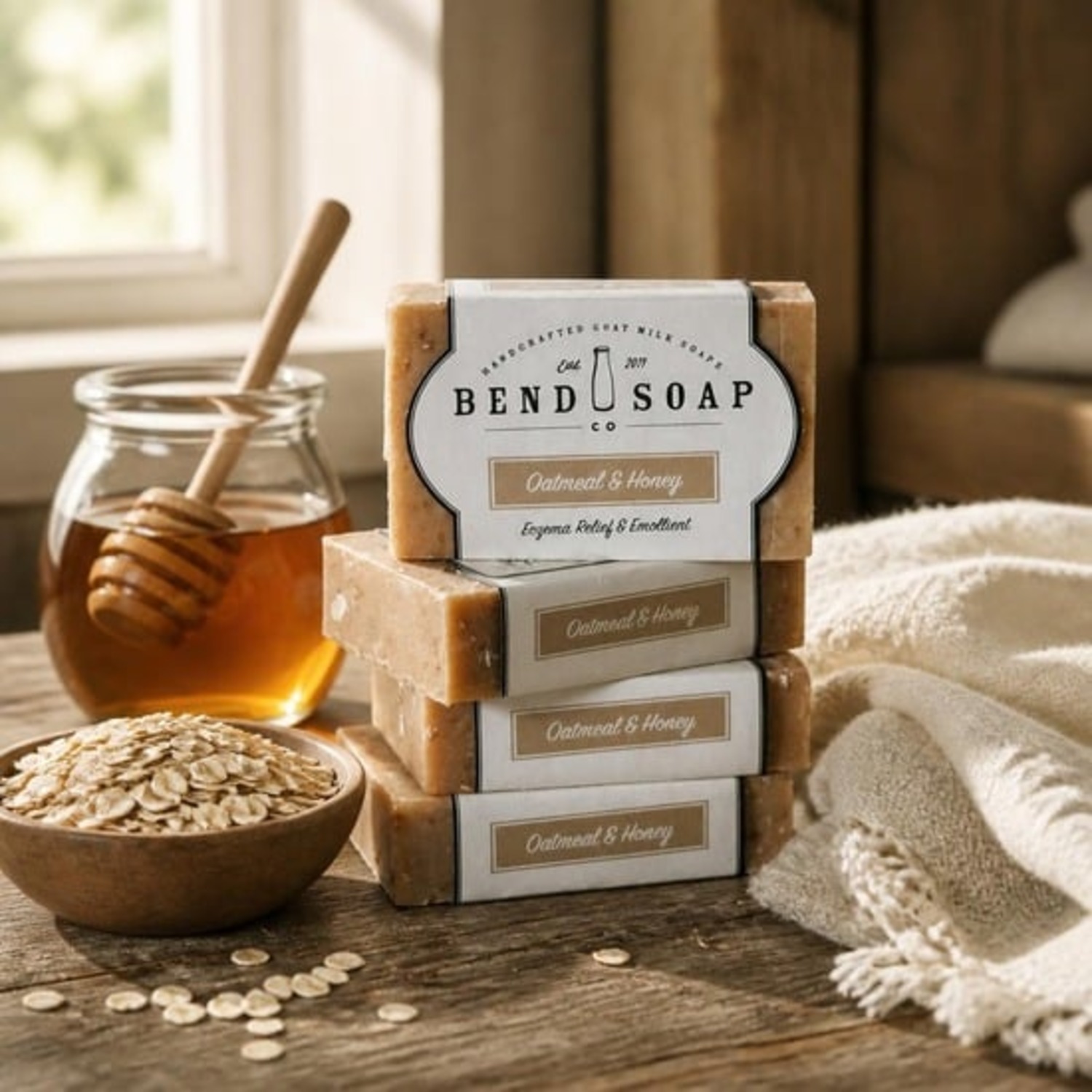 Bend Soap Co. Oatmeal and Honey Goat Milk Soap with honey and oats
