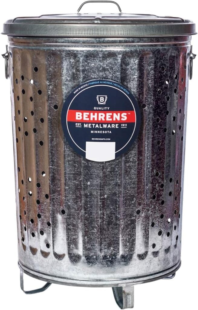 Behrens galvanized steel composter can